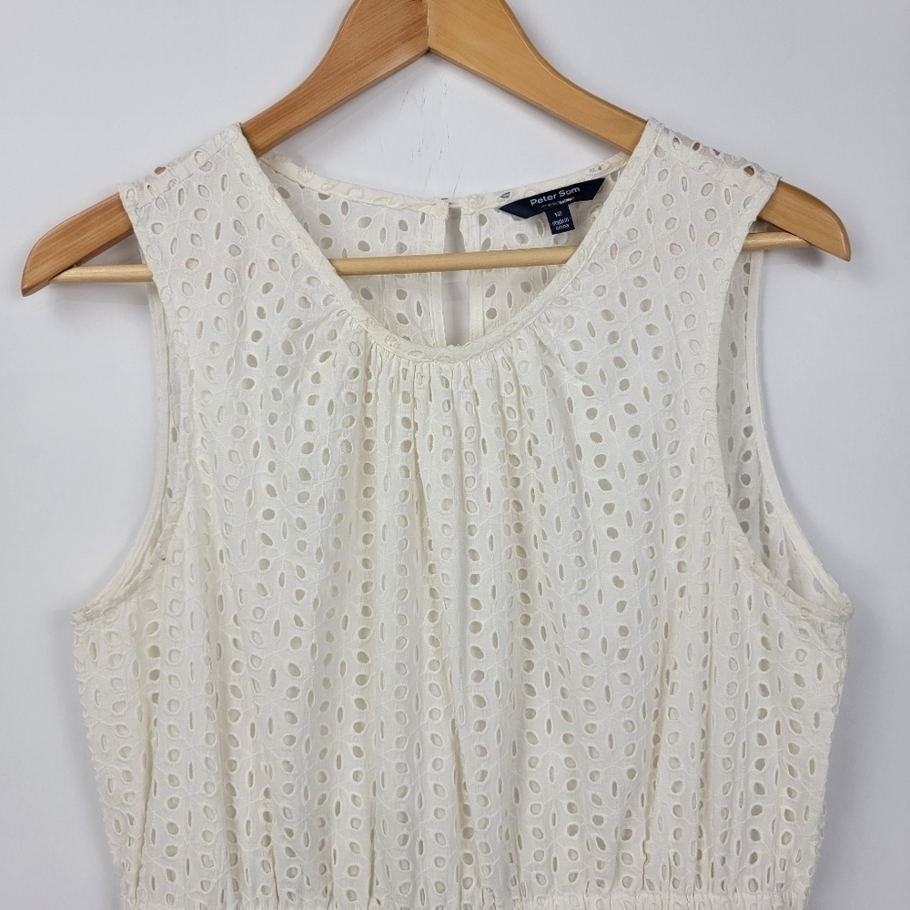 Peter Som For Designation Solid Eyelet Dress - image 8